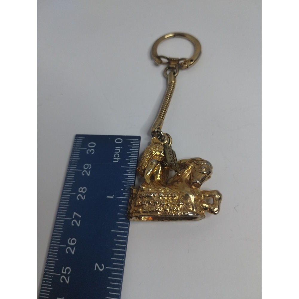 Vintage Crazy Horse Black Hills‎ South Dakota Gold Tone Souvenir Keychain - Picture 5 of 6